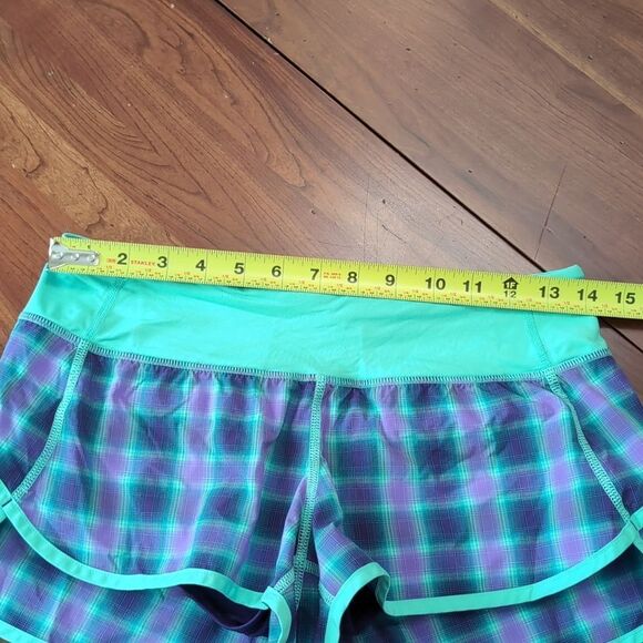 Lululemon Speed Short River Rock/Oasis Ombre Plaid Sz 4 - Picture 7 of 9
